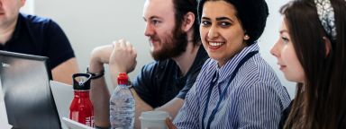 Students studying together in a seminar