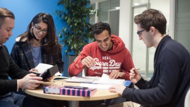 A group of undergraduate students working together - image