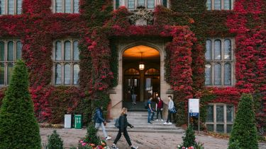 Firth Court building with red ivy