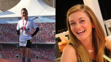 Gemma Middleton at a race and smiling for the camera